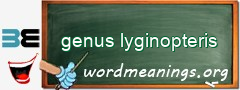 WordMeaning blackboard for genus lyginopteris